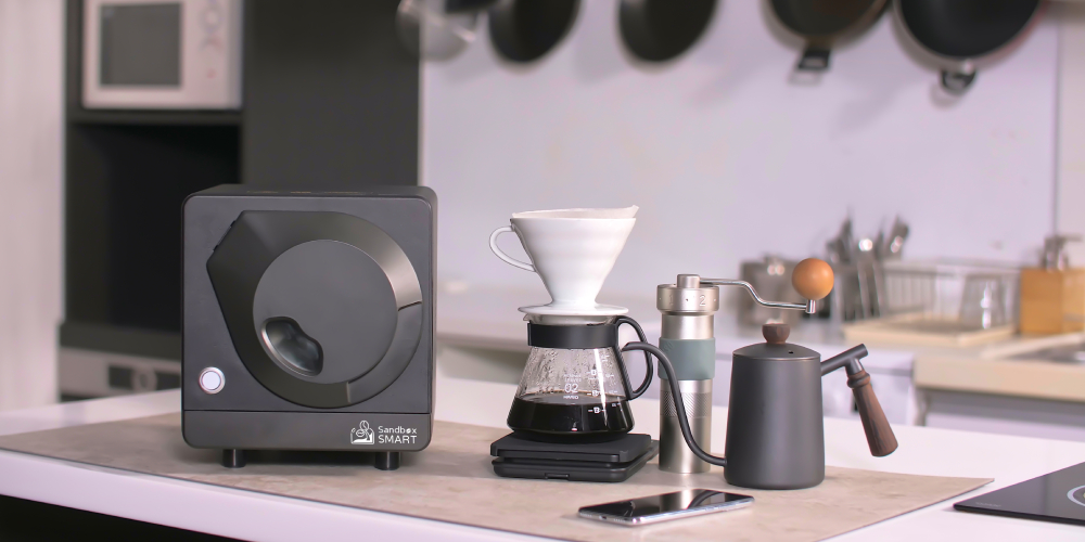 Sandbox Smart R1+C1,Coffee Bean Roaster and Cooling Tray, Coffee Bean Roasting Machine use APP ...